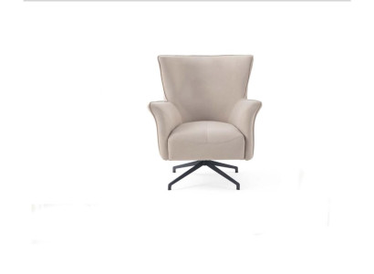 Beige Living room Single Seater Designer Relax Upholstery Armchair Metal Feet