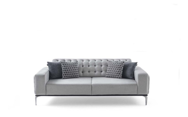 Modern Chesterfield Light Gray 3-Seater Living room Luxury three seater