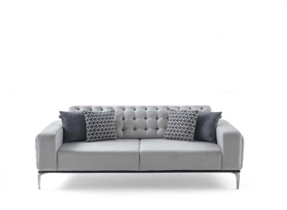 Modern Chesterfield Light Gray 3-Seater Living room Luxury three seater