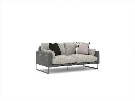 Two-seater Sofa Upholstery Textile Gray Upholstered furniture Living room Furnishings