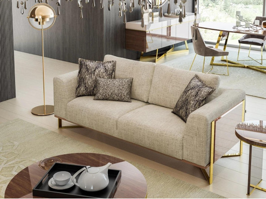 Two-seater Sofa Living room Upholstered furniture Design Couch Furnishings Textile new