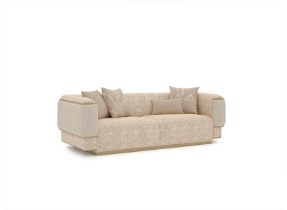 Three Seater Sofa Textile Living room Beige Upholstered furniture Luxury Sofas Couch