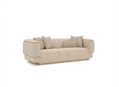 Three Seater Sofa Textile Living room Beige Upholstered furniture Luxury Sofas Couch
