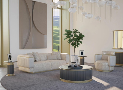 Living room set 2-piece sofa complete design three-seater sofa new armchair sofa set