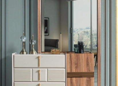 Modern Chest of drawers with Mirror Designer Chests of drawers Bedroom Suite 2pcs