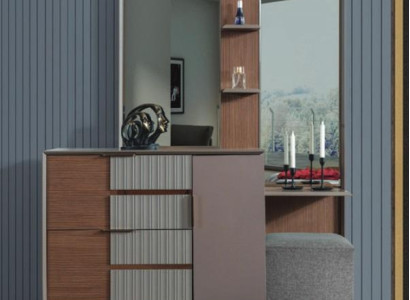 Modern Bedroom Suite Dressing table with Mirror Stool 3-piece set