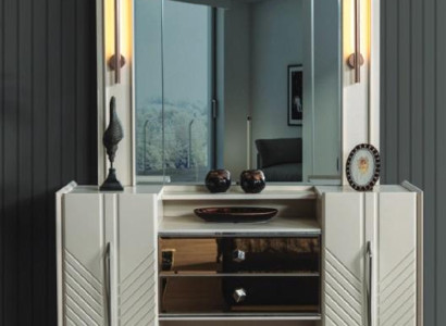 Bedroom Set Luxury White Dressing table Mirror Designer 2-piece set