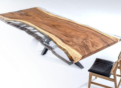 Dining room table Conference tables Dining table Epoxy resin Table Wood Brown