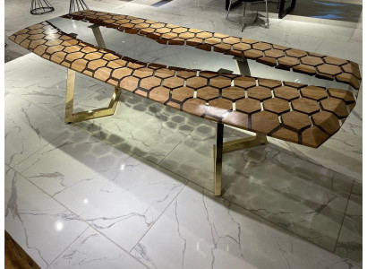 XXL Dining room table Dining table Epoxy resin kitchen table Big Wood Brown