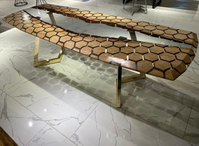 XXL Dining room table Dining table Epoxy resin kitchen table Big Wood Brown