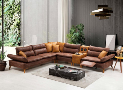 Corner sofa Luxury Sofa Leather Living room Office furniture Material Wood furniture new