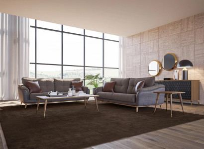 Sofa set 3-piece Armchair Modern 2x Sofa Couch three-seater Upholstered furniture Living room
