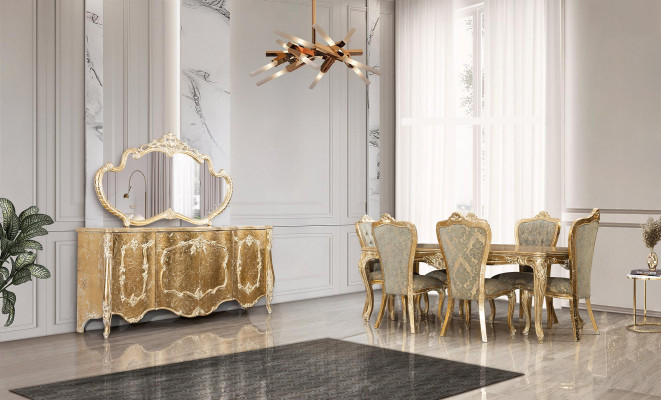 Dining room Dining table 6x Chairs Table Luxury Tables Classic Dining Group Set 7pcs.