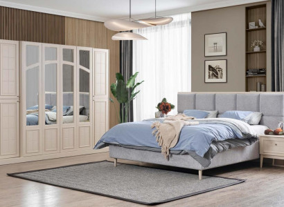 Bedroom Set Luxury Complete's Bed 2x Bedside table Wardrobe Modern 4-piece