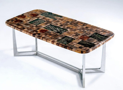 Kitchen table Dining table Epoxy resin Dining room table Table 140 cm Wood Brown