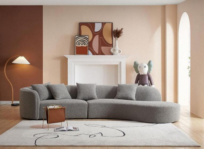 Gray Five Seater Luxury Sofa Large Living landscape Modern Furniture new
