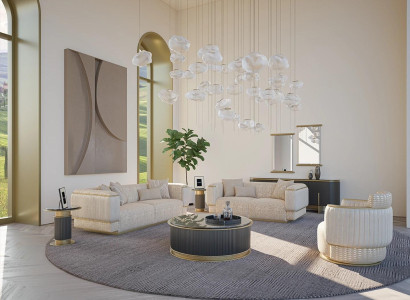 Sofa Complete 3-piece Living room Design three-seater sofa set Two-seater couch