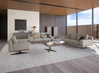 Sofa set Upholstered furniture Sofa Living room 5-piece Coffee table Wood Side table new