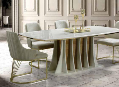 Dining room set Luxury Table +4x Chairs Modern Design Furnishings new