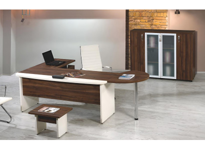 Group Office Corner Office table Study room furniture Wardrobe 3-piece Wood Brown