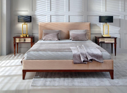 Modern Brown-beige Bedroom Luxury Bed Wood Double bed new