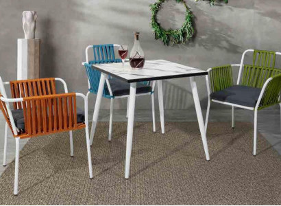 Modern Dining room Furniture Terraces 4x Chairs Stainless steel furniture