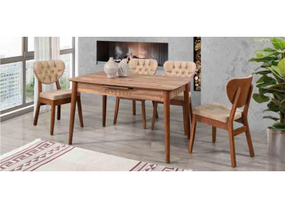 Beige Dining room Suite Luxury Set 4x Chairs Chesterfield new