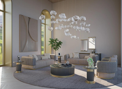 Sofa set 4-piece upholstered sofa living room three-seater sofa design modern armchair