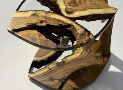 Coffee table side table Coffee table Epoxy resin Brown Living room Design