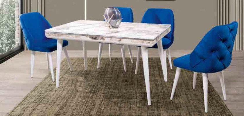 Dining room Furniture 4x Chairs Luxury Designer Furnishings s Blue