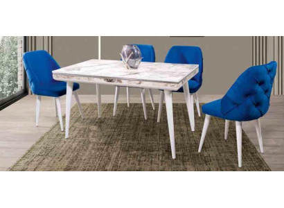 Dining room Furniture 4x Chairs Luxury Designer Furnishings s Blue
