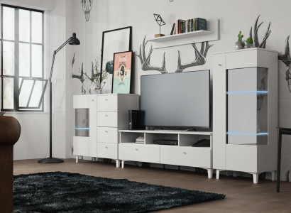 Living room Set Display case Chest of drawers Wall shelf Living walls Chests of drawers Design Wardrobe 4 pieces.