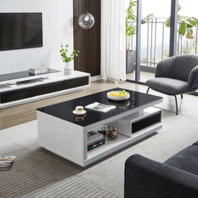 Luxury coffee table side table glass table modern furniture design