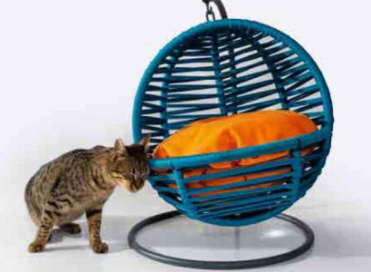 Blue e round swing cat lounger animals accessories luxury modern furniture new