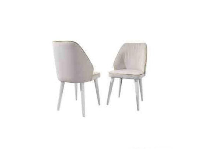 White Upholstered Chair Luxury Dining room Furnishings Single Seater Chair Stylish