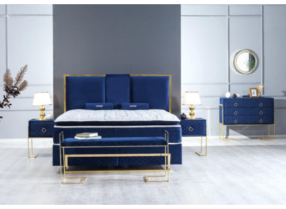 Bed Blue Metal Furniture Design Elegant Bedroom Furniture Luxury Modern new