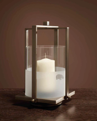 Lantern candle holder lantern glass brass new color brown