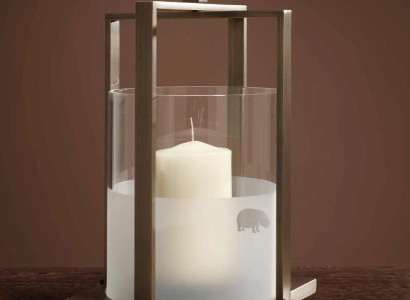 Lantern candle holder lantern glass brass new color brown