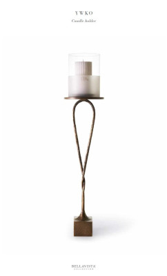 Candle holder for living room and hallway material brass bronze finish restored