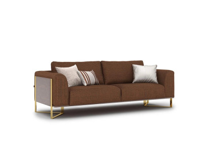 Luxury Sofa Three Seater Brown Upholstered furniture Modern Couch Design Furnishings