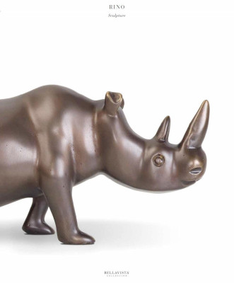 Brass rhinoceros decoration figure sculpture gold Africa new color gold
