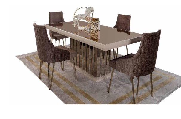 Designer Braun Dining room Suite Dining set Dining table 4x Chairs 7tlg new