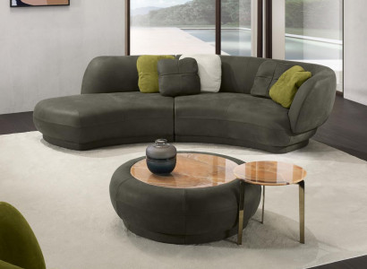 Textile Sofa 3 Seater Upholstery Leather Modern Relax Seat Luxury Furniture Corner sofa Round
