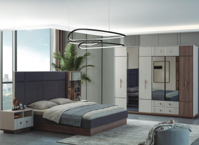 Modern Bedroom Furniture Luxury Double bed 2x Bedside tables Wardrobe