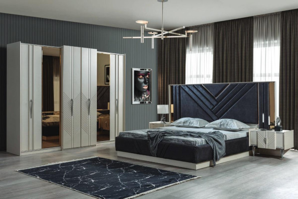 Bedroom Beds Designer Wardrobe Wood Bedside tables Suite