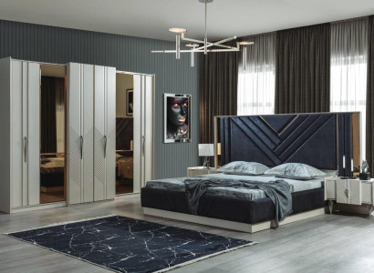Bedroom Beds Designer Wardrobe Wood Bedside tables Suite