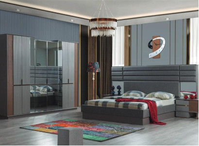 unkel-Braue Bedroom Furniture Double bed Bedside tables Wardrobe 4-piece set