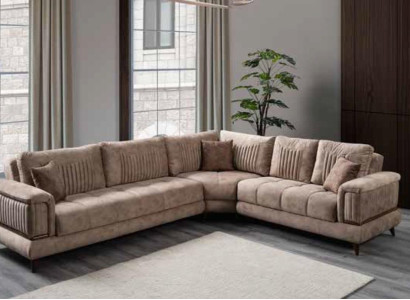 Modern sofa Corner sofa Textile furniture Comfortable sofa L-shape Beige Color new