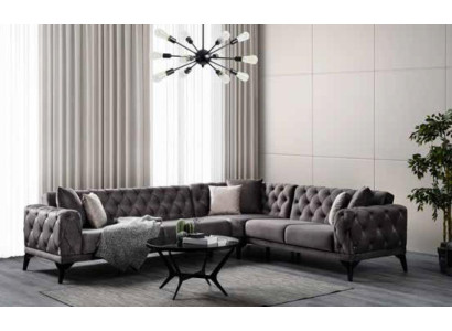 Modern Sofa Corner sofa Textile Living room furniture Sofa L-shape Gray Luxury new