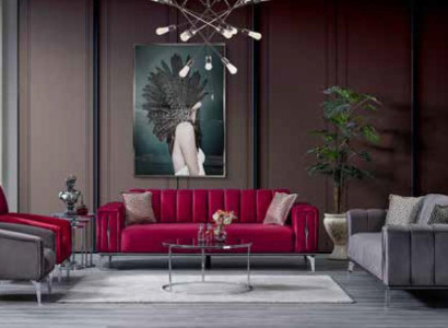 Upholstered Luxurious Sofa 3-Seater in Modern Style for Living room in Pink